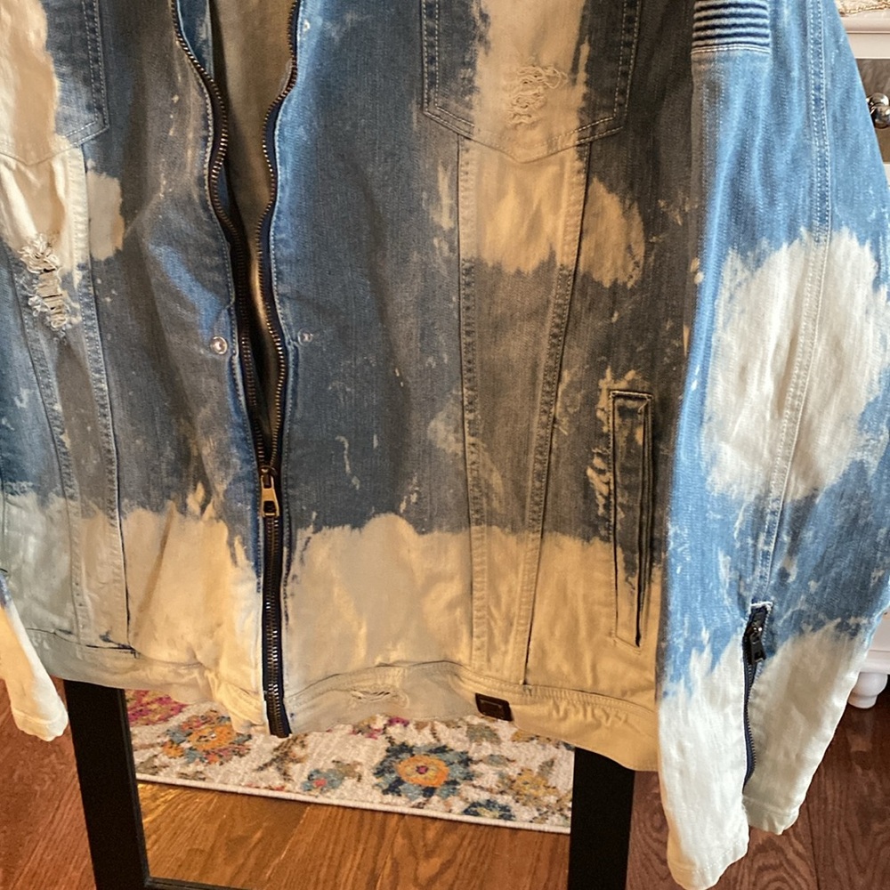 MAKOBI moto biker jeans jacket - Picture 4 of 15